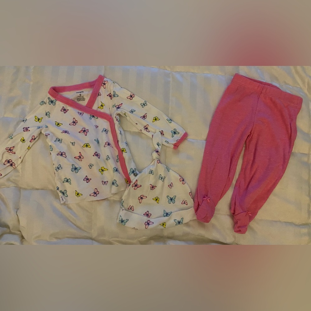Carter’s Butterfly Wrap Top Outfit - size 9 months